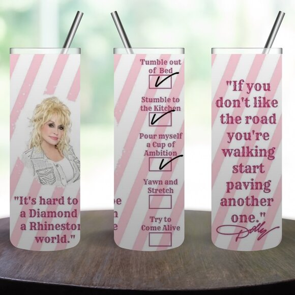 Dolly Sublimation Stainless Steel 20oz Skinny Tumbler - Picture 1 of 5